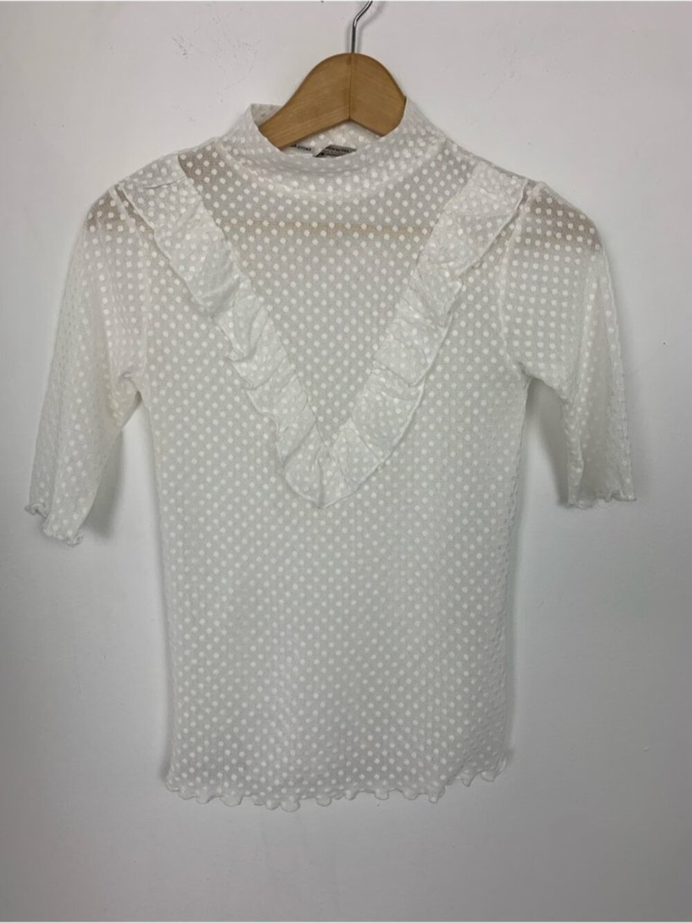 Stradivarius Sheer Ruffle Top - Picture 2 of 5